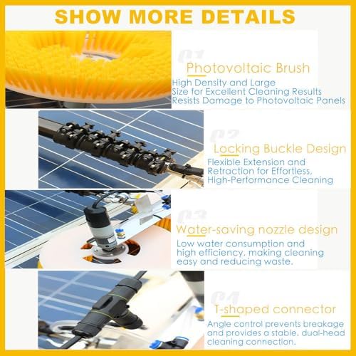 Professional Solar Panel Cleaning Brush Kit - Efficient Photovoltaic Roof Cleaner for Home & Commercial Use, Essential Solar Maintenance Tool for Optimal Performance