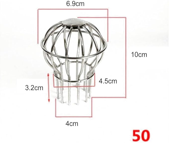 1PCS 304 Stainless Steel Gutter Guard, Outdoor Roof Anti-Blocking Line Cap Round Floor Net Cover Drainage Floor Line Leak Gutter Cleaning Tool, Mesh Guard Flexible Leaf Catcher(50MM)