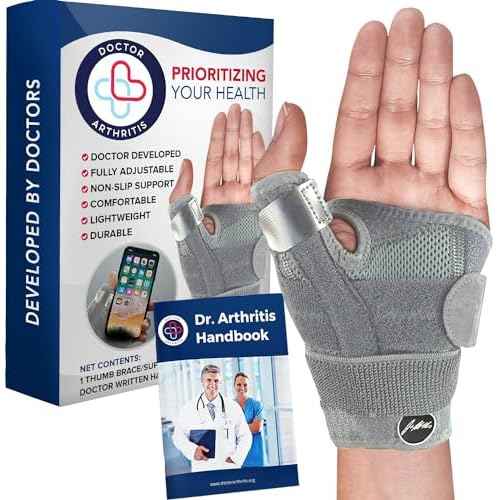 Dr. Arthritis Thumb Brace, Medical Thumb Splint Right & Left Hand, Wrist, Thumb Support, Thumb Spica Splint, Thumb Support for Arthritis (Grey Single)