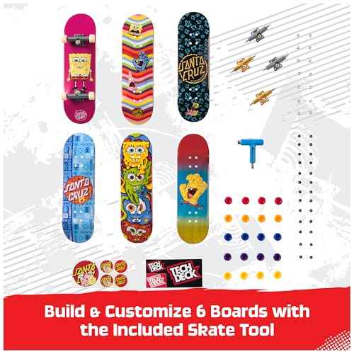 TECH DECK, Spongebob Sk8shop Fingerboard Bonus Pack, Collectible and Customizable Mini Skateboards, Kids Toys for Ages 6 and up