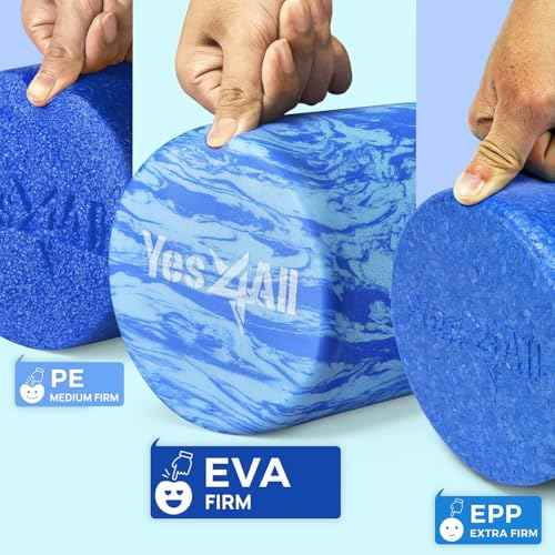 Yes4All EVA Firm Foam Roller for Back - Round Back Roller for Exercise, Yoga & Pilates 12/18/24/36 inch