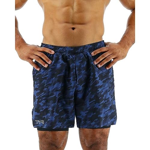 TYR Men's Athletic Performance Workout Lined Momentum Short 6"