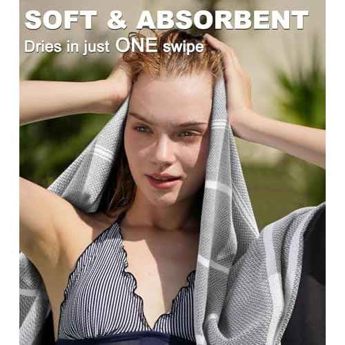 Antfuny 2 Packs Turkish Beach Towels Quick Dry Sand Free Oversized Bath Pool Swim Towel Extra Large XL Big Blanket Adult Travel Essentials Cruise Accessories Must Haves Clearance Vacation Stuff