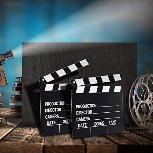 BBTO Movie Film Clap Board - 10 Pieces, 7x8 Inch Writable Director's Clapper for Action Scenes | Black & White