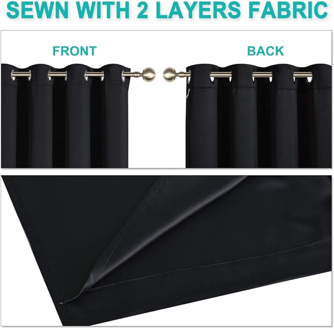 NICETOWN High-End Thermal Kitchen Curtains, Full Blackout Curtains 84 Inches
