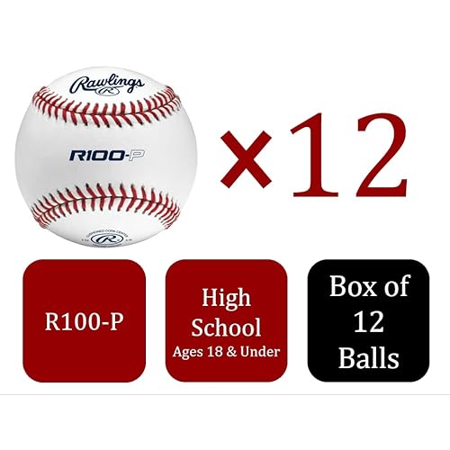 Rawlings | R100-P Practice Baseballs | Collegiate | High School | Youth | Box of 12,White