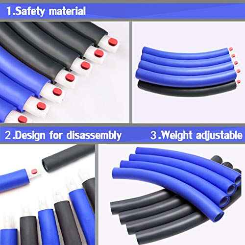 Auoxer Fitness Exercise Weighted Hoops, Lose Weight Fast by Fun Way to Workout, Fat Burning Healthy Model Sports Life, Detachable and Size Adjustable Design