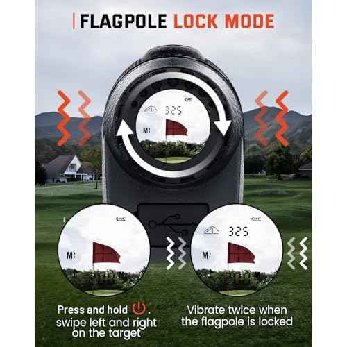 Golf Rangefinder with Slope -1500 Yards Laser Range Finder Golf for Hunter, High-Precision Flag Pole Locking Vibration, 7X Magnification, USB-C Rechargeable Rangefinders Magnet Strip