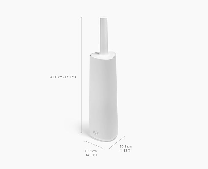 Joseph Joseph Flex 360 Silicone Toilet Brush & Holder, 360 Clean, Anti-Drip, Replaceable Head, White