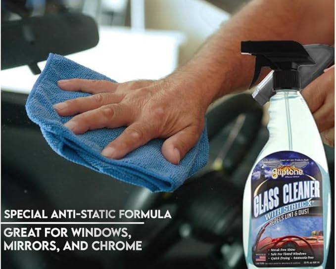 Gliptone Glass Cleaner, Ready-To-Use with Anti Static/Non-Streak Formula, Repels Lint & Dust. Safe for all Glass and Hard Surface Applications (1 Gallon)