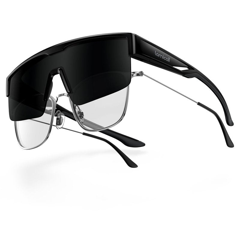 Lamicall Polarized Fit Over Glasses Sunglasses - UV400 Protection for Men Women, Oversized Sun Glasses for Driving Cycling Golf Fishing