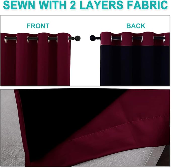 NICETOWN 100% Blackout Short Curtains