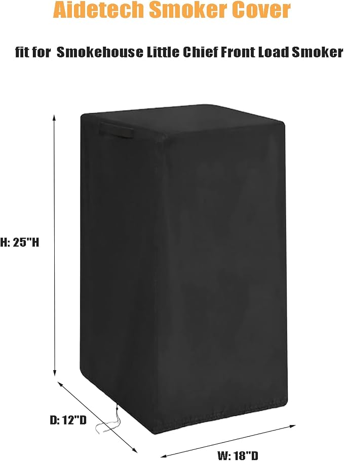 Smoker Cover Fit for Smokehouse Products Big Chief Electric Smoker, Heavy Duty Waterproof Outdoor Grill Electric Smoker Covers-12 D x 18" W x 25" H