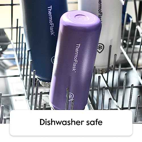 ThermoFlask Bottle with Spout Lid - Stainless Steel Water Bottles with Double-Wall Insulation & BPA-Free Spout Lids - Leak-Proof Reusable Bottles & Lids - 24 oz, Mayan Blue/Black (2 Pack)