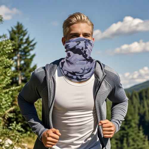 8 Pack Neck Gaiter Balaclava Gator Bandana Face Mask Cooling UV Protection Face Cover Neck Scarf for Men Women