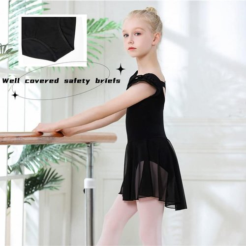 DIPUG Ballet Leotards for Girls - Flutter Sleeve Design with Criss-Cross Back | Toddler Sizes Available
