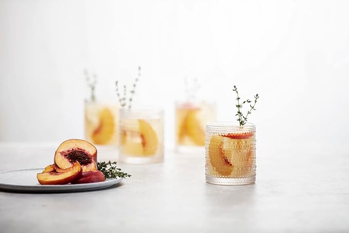 Fortessa Jupiter Beaded Hobnail Glass, 10 Ounce Double Old Fashioned (Set of 4), Clear