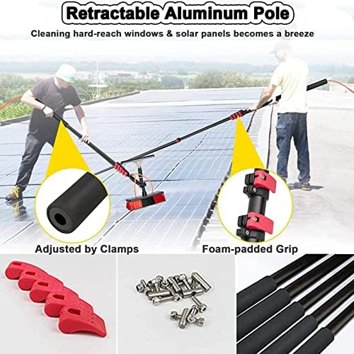4M-12M Window Cleaning Kit, Telescopic Water Fed Pole with Squeegee & Brush, Extendable Roof & Solar Panel Cleaner, Perfect for Outdoor Glass Cleaning