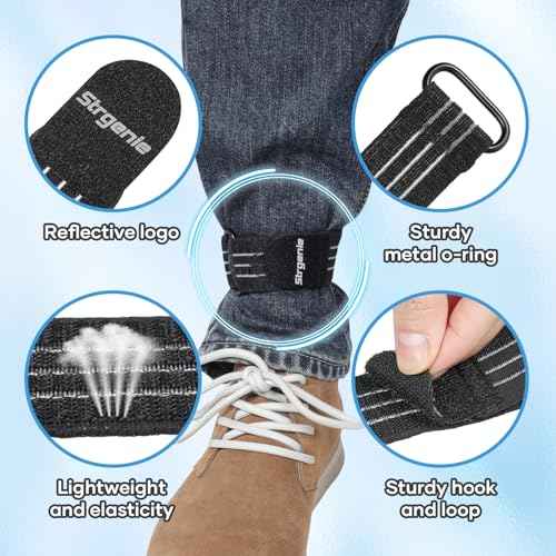 Elastic Ankle Straps, Cowboy Boot Straps, Adjustable Elastic Pant Leg Straps for Biking, Fishing, Hiking, Wading etc.