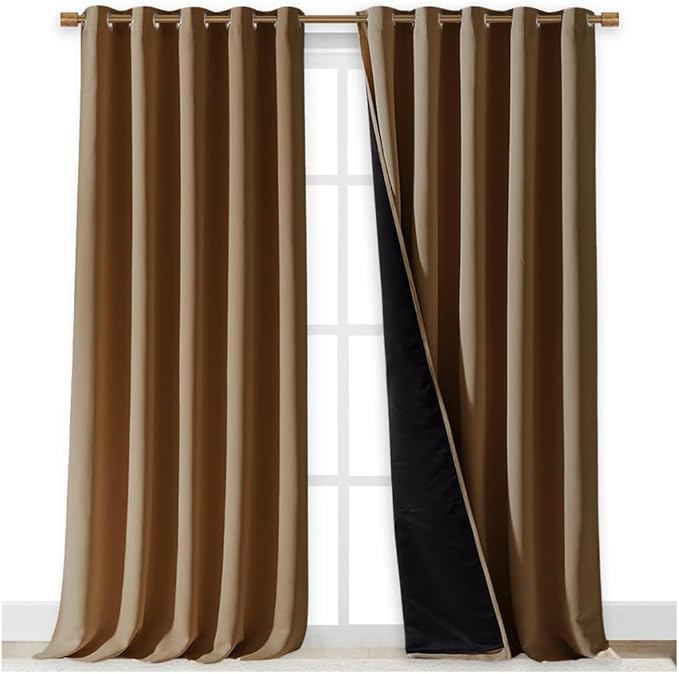 NICETOWN Total Shade Curtains and Draperies, Package of 2, 62 inches Wide x 95
