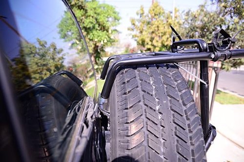 Allen Sports Deluxe 2-Bike Spare Tire Rack - Heavy-Duty Black Bicycle Carrier