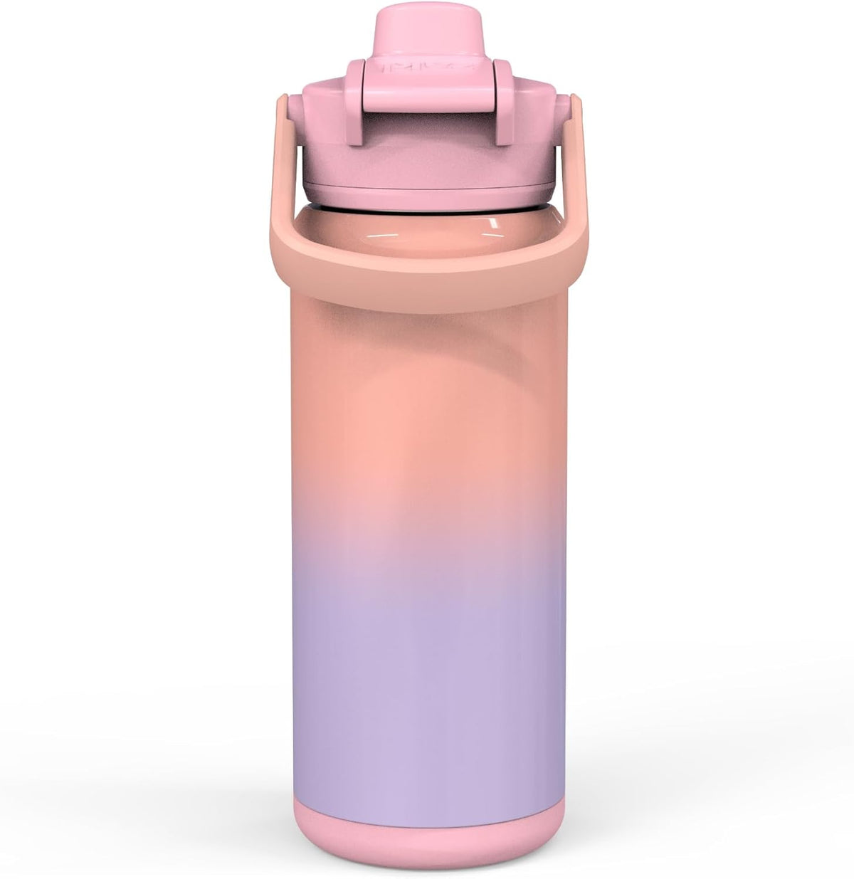 Zak Designs Beacon Insulated Bottle, Ombre Lavender - 20 oz - Durable Stainless Steel - Double-Wall Vacuum Insulation, Silicone Spout & Push-Button, Leak-Proof Lid - Dishwasher Safe