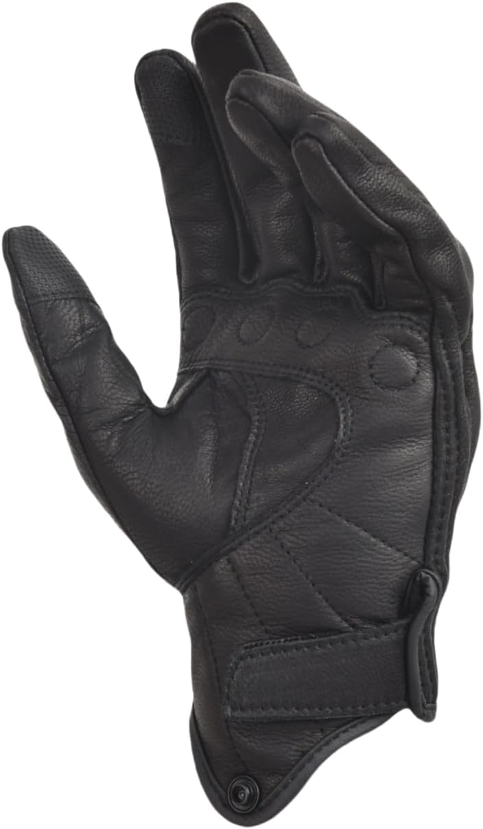 Skiennix Men's Goatskin Leather Gloves - Touchscreen & Windproof for Urban Riding | Full Finger Design