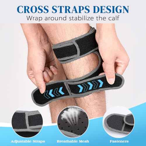 Sciatica Pain Relief Devices Brace, Sciatic Nerve Brace with Adjustable Pressure Pads Targeted Lower Back & Leg Compression for Sciatic Pain, Sciatic Ease Calf Support for Unisex Men Women - Grey