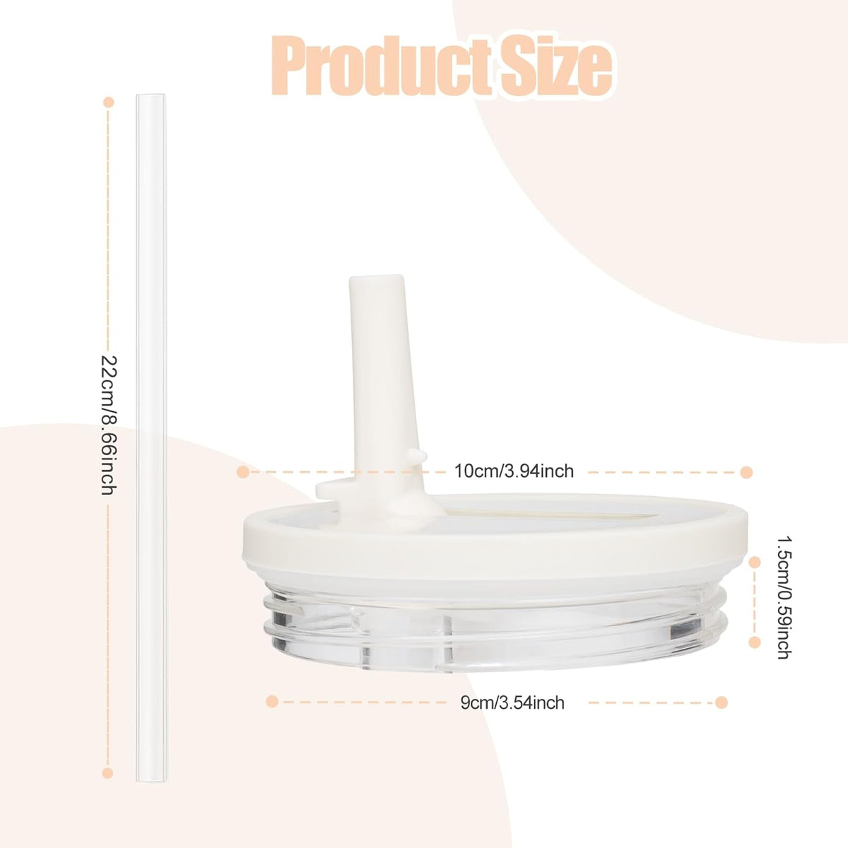 Stanley Quencher 40 oz Tumbler Lid Replacement - Leak Proof Flip Straw Cover | Cream White (2 Pack)