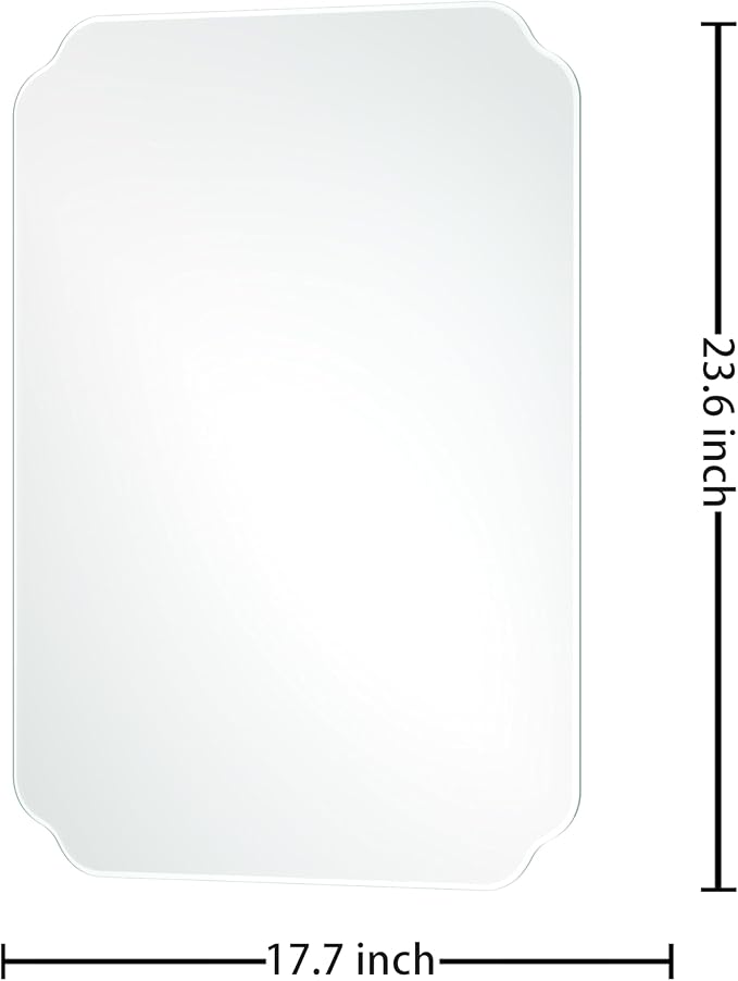 Bathroom Mirrors for Over Sink, Frameless Mirrors for Wall, 24x18 Inch Beveled