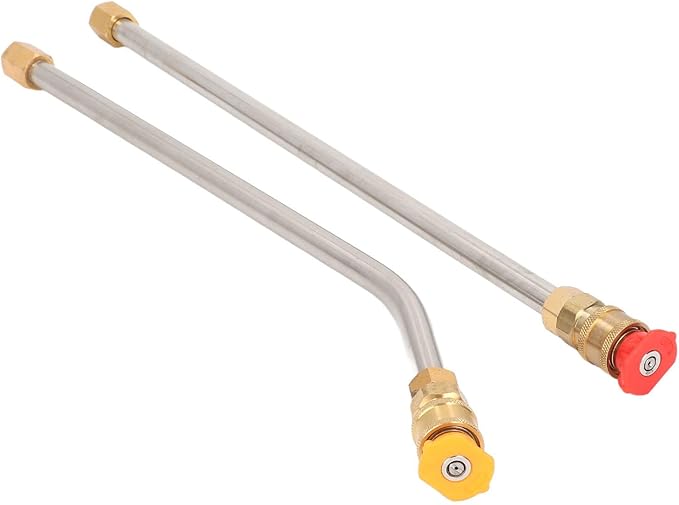 High Pressure Power Washer Extension Wand Set, Gutter Cleaning Tool with 5 Nozzle Tips, 4000PSI Pressure Washer Lance for Car, Driveway, Roof, Compatible with Most Pressure Washers
