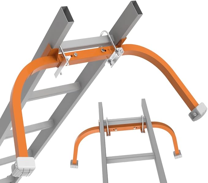 Ladder Stabilizer,Wing Span/Wall Extension Ladder Standoff Arms,Extension Ladder Accessory For Roof Gutter Guard,Heavy Duty Extension Ladder Stabilizer For Roof Ladders Gutter (Orange)