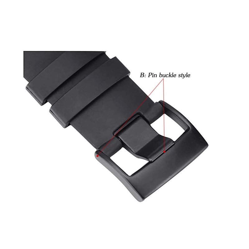 SENCATO Watch Bands Compatible with Suunto Core, Classic Soft Rubber Replacement Wrist Strap for Suunto Core Smart Watch（A/B Style Available Select） Black
