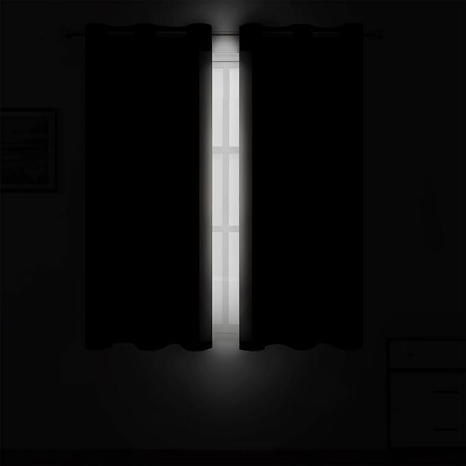 LEMOMO Light Beige Blackout Curtains 42 x 54 Inch Length Set of 2 Panels