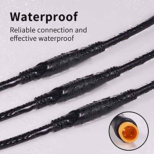 Extension Cable 2Pin/3Pin/4Pin/5Pin/6Pin/8Pin/9Pin Waterproof Plug Works for Electric Bicycle Light/Throttle/Ebrake/Display Ebike Parts Extend Cable (3pin 50cm)