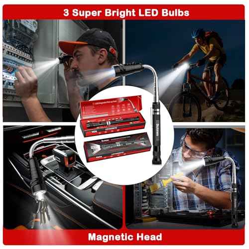 Gifts for Men LED Magnetic Pickup Tool Stocking Stuffers for Adults Extendable Magnetic Flashlight Cool Gadgets for Husband Dad Father Boyfriend Women Grandpa
