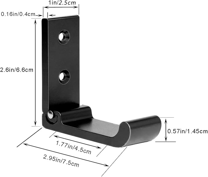 Folding Coat Hooks, Matte Black Wall Hooks