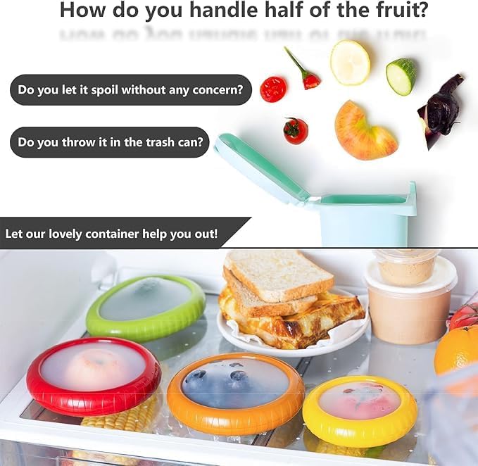 Tomato Onion Saver and Holder – Reusable Storage Containers for Fridge – Tomato Pods, Veggie Savers, Silicone Food Saver for Tomatoes and Onion