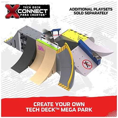 Tech Deck, Sk8 Garage X-Connect Park Creator, Customizable and Buildable Ramp Set with Exclusive Fingerboard, Kids Toy for Boys and Girls Ages 6 and up