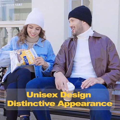 GDTOGRT Beanie for Women Men, Unisex Wool Knit Warm Fleece Lined Cuffed Winter Hat Cap