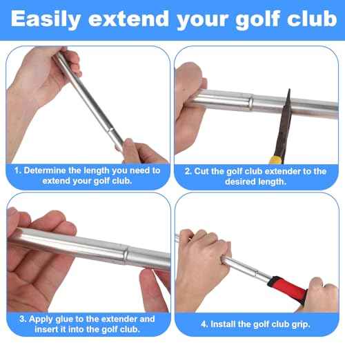 2pcs Golf Club Extensions, Golf Club Extensions Steel Shaft Putter Length Adjustment Tool Sport Equipment Repair and Replacement Parts