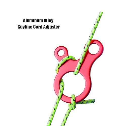 20Pcs Guyline Wind Rope Buckle Aluminum Alloy Guyline Cord Adjuster Tent Tensioners Rope Adjuster Tent Rope Adjusters for Tent Camping Hiking Outdoor Activity