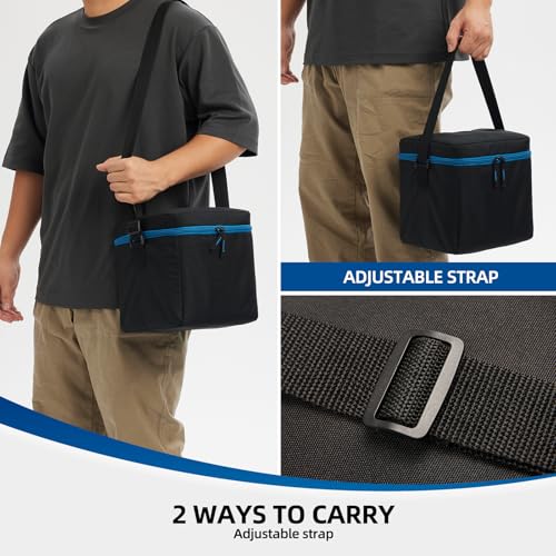 1 LB Propane Tank Storage Bag with Padding, Mini Propane Cylinder Carry Case to Hold 4 Pcs Small Gas Tank, Portable 16 OZ Gas Cylinder Holder with Strap, Bag Only