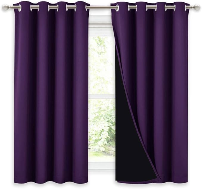 NICETOWN Kitchen Full Blackout Curtain Panels, Super Thick and Soft Insulated