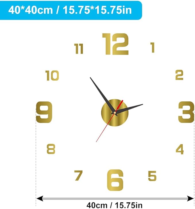 3D DIY Luminous Dial Acrylic Frameless Silent Wall Clock