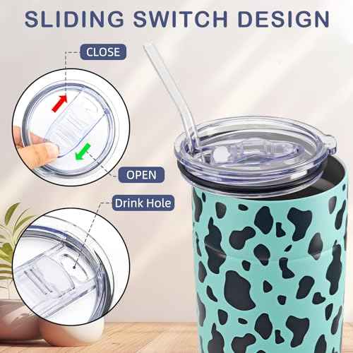 2PCS 40 oz Tumbler Replacement Lid Only Compatible with Silver Buffalo Stainless Steel Tumbler, Reusable Tumbler Cover, Spill Proof, Straw Friendly, BPA Free (2 Pcs)