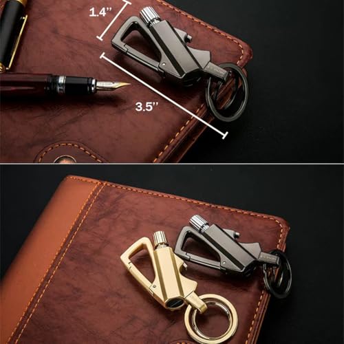 2 Pack Permanent Match Keychain Lighter, Metal Infinity Lighter, Forever Lighters with Bottle Opener, Waterproof Match, EDC Emergency Matchstick, Survival Flint Fire Starter (Fuel Not Included)
