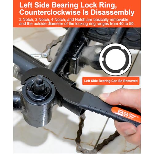 Lock Spanner, Bike Bottom Bracket Removal Tool, Bike Bottom Bracket Wrench for Removal Vintage Bicycle Bottom Brackets Cups Lock Ring
