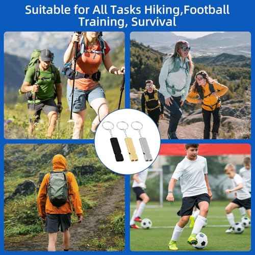 Emergency Whistles, 3-Pack Safety Survival Whistles with Lanyard Keychain, Emergency Survival Whistle Loud, Hiking Safety Whistle for Outdoor Hiking Camping Hunting Rescue Lifeguard