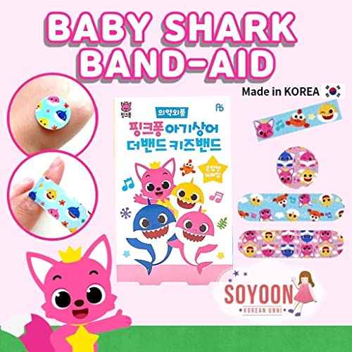DEAD SKIN Shark Family First Band Aids 32pcs Character Pattern Bandages 3 Mixed Type : 2 Packs (16pcs x 2)